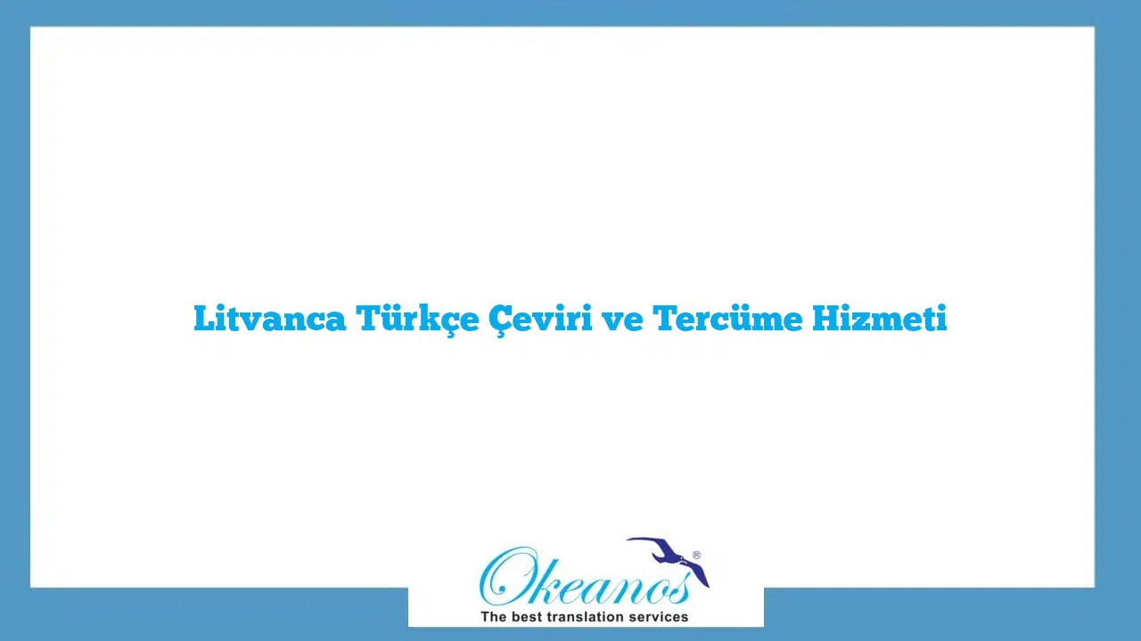 Litvanca Türkçe Çeviri ve Tercüme Hizmeti