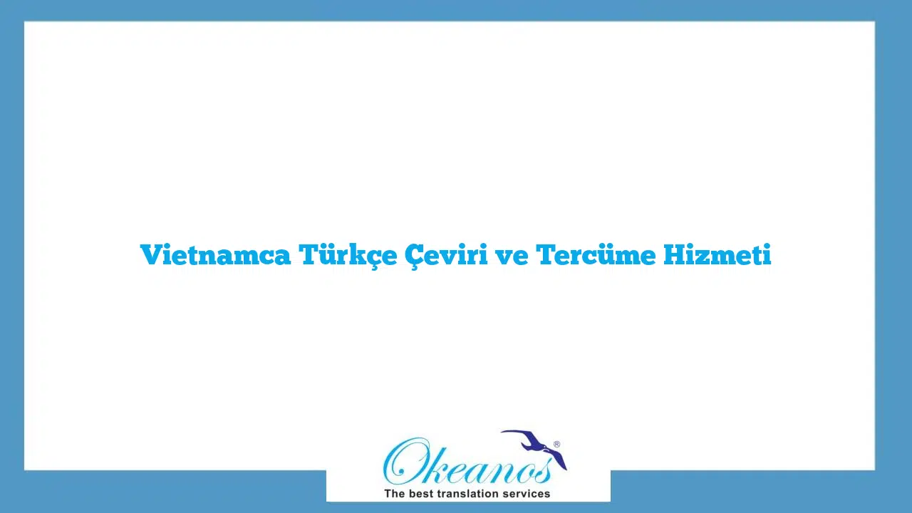 Vietnamca Türkçe Çeviri ve Tercüme Hizmeti
