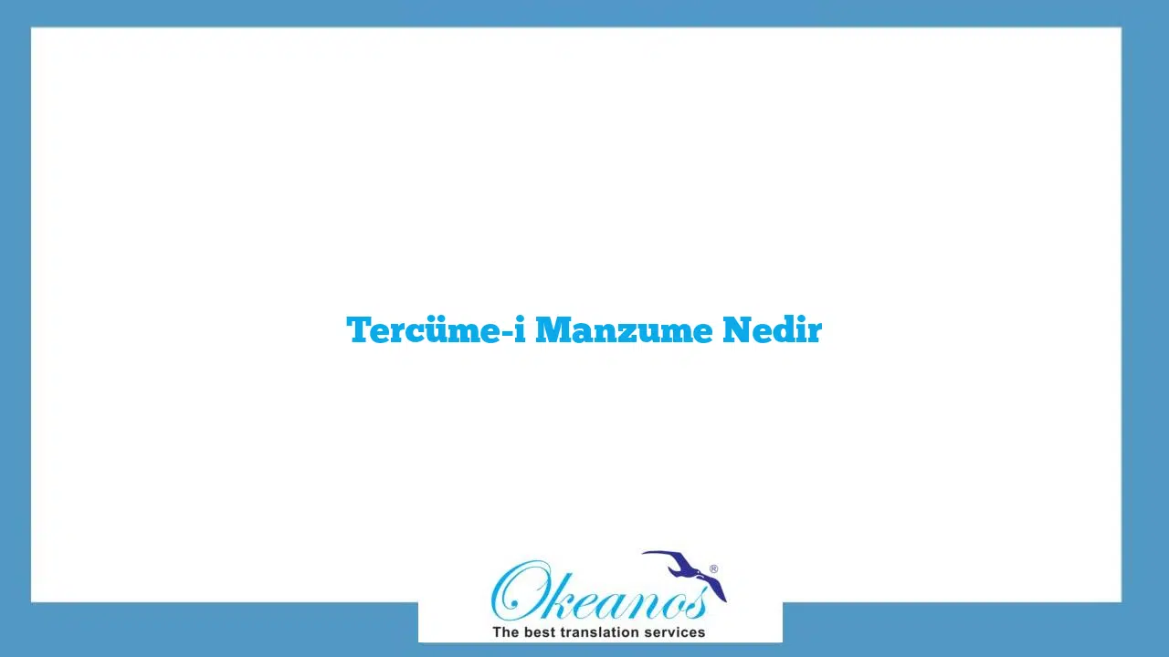 Tercüme-i Manzume Nedir